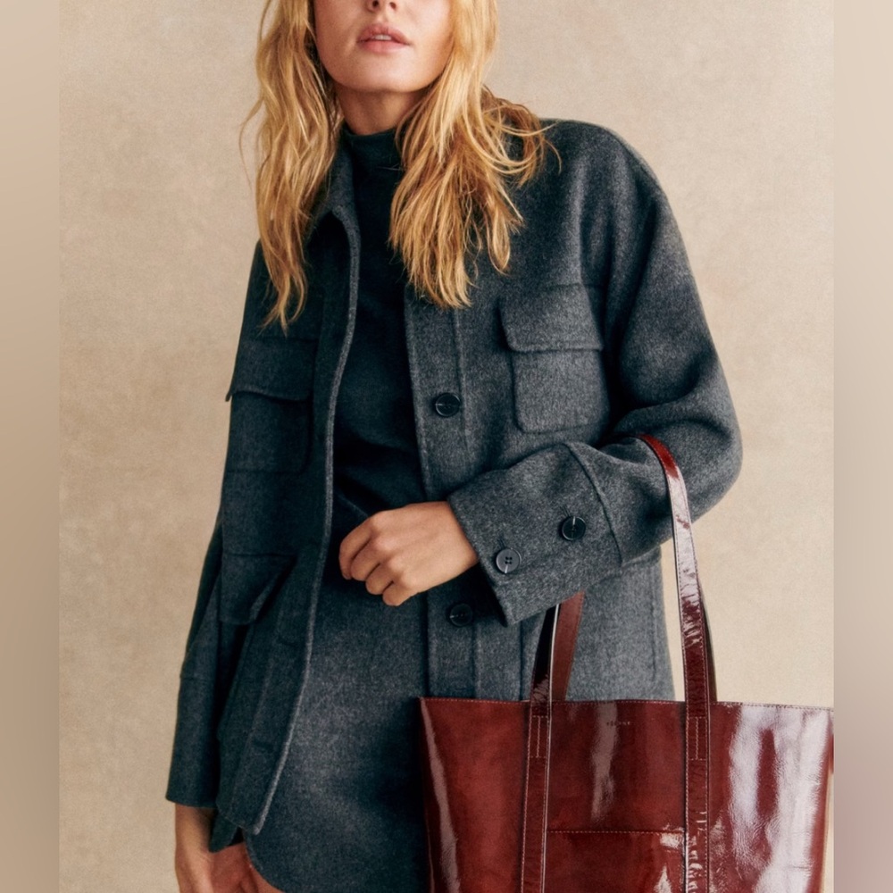 Sezane Rosalie Jacket in Charcoal Gray